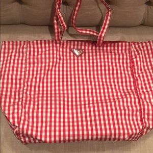 Prada gingham tote